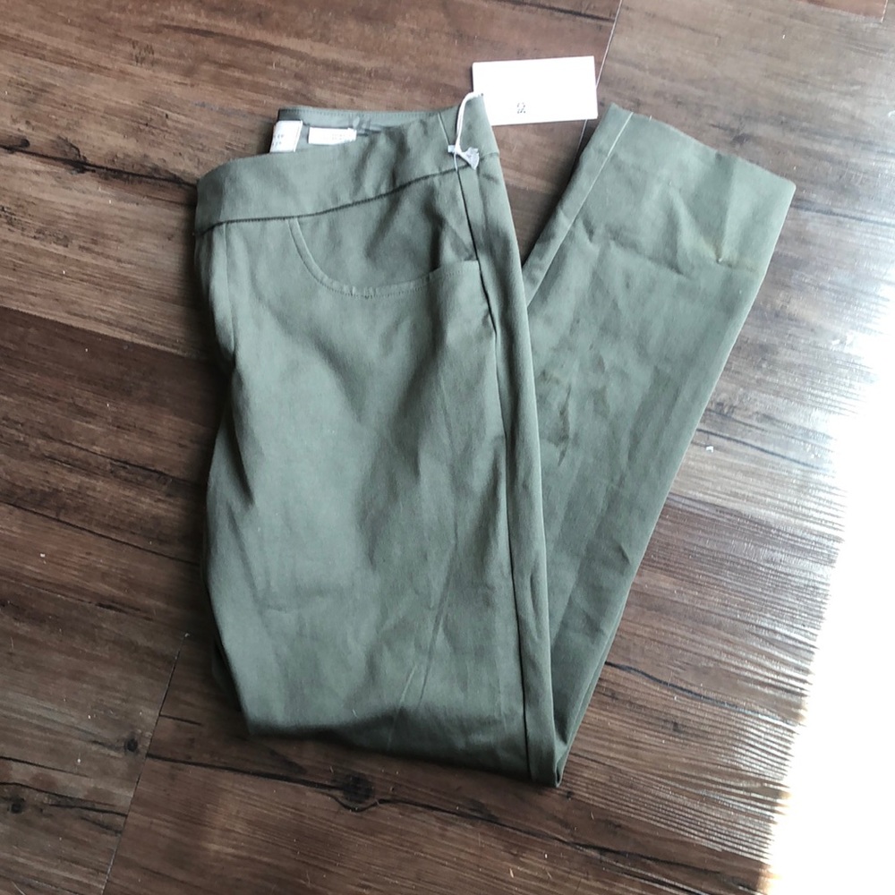 Skinny Ankle High Rise Stretch Pants (olive green)